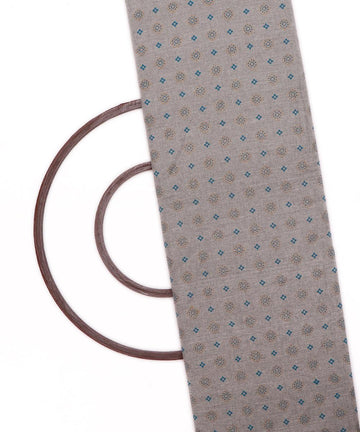 grey and golden foil print cotton slub fabric b102 4776